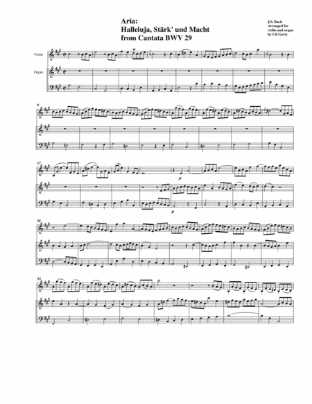 Aria: Halleluja, Stärk' und Macht from Cantata BWV 29 (arrangement for violin and organ) (arr. Gil Garty)