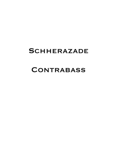 Scheherazade arranged for flute, harp and string quintet - Bass Part (arr. Catherine and David Anderson)