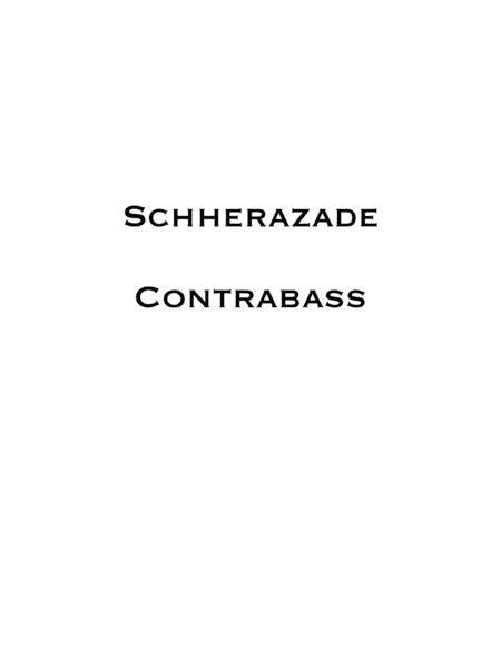 Scheherazade arranged for flute, harp and string quintet - Bass Part (arr. Catherine and David Anderson)