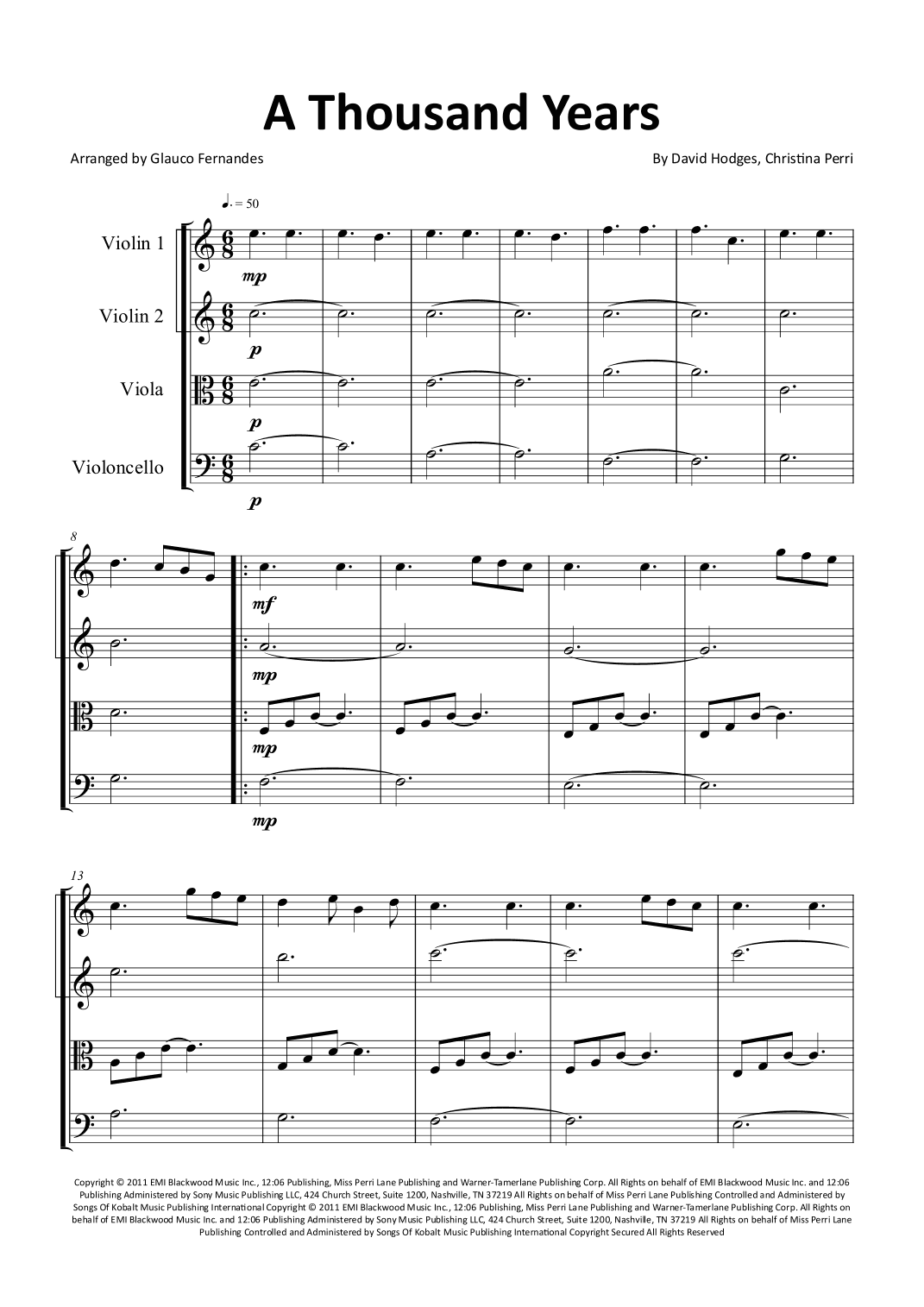 A Thousand Years (arr. Glauco Fernandes)