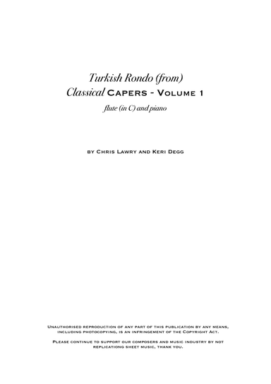 Turkish Rondo - Mozart (but not as you know it!) includes original flute solo - flute (in C) & piano
