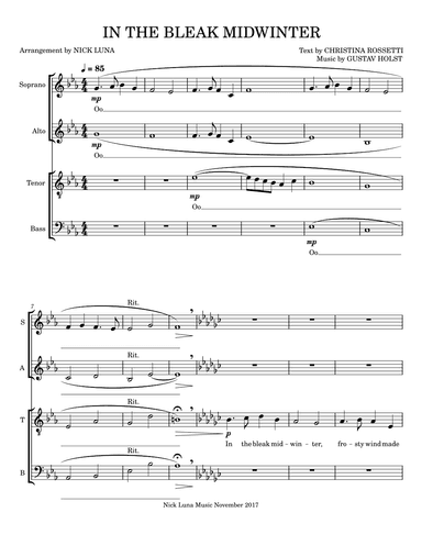 IN THE BLEAK MIDWINTER (arr. Nick Luna)