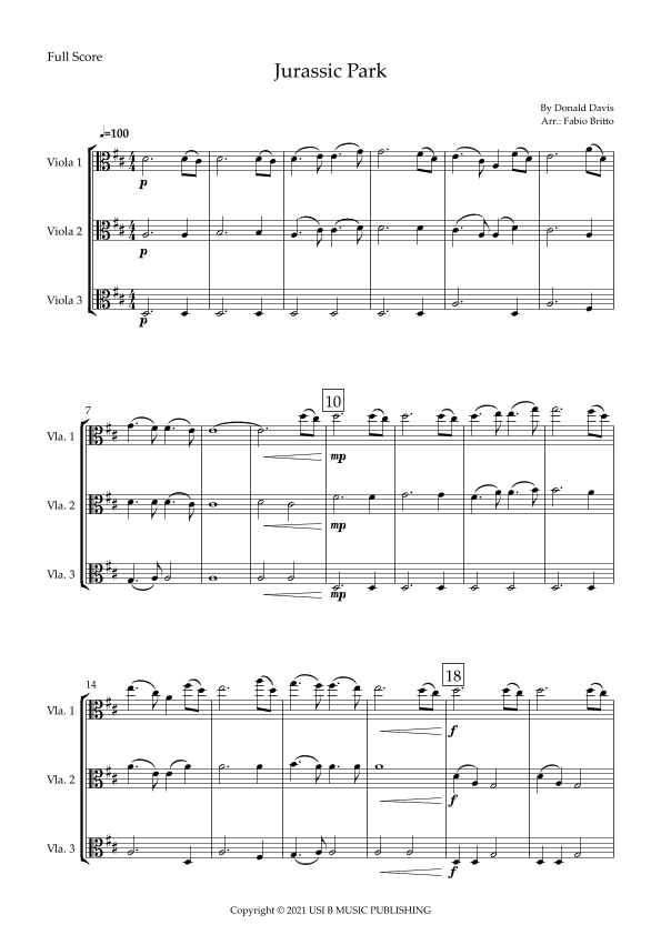 Jurassic Park Iii (arr. Fabio Britto)