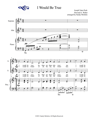 I Would Be True (arr. Sandy McIntire)