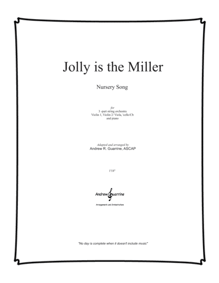 Jolly Is The Miller (arr. Andrew R. Guarrine)
