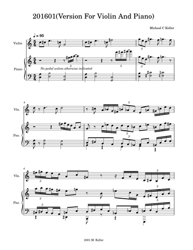 201601- Version For Violin And Piano