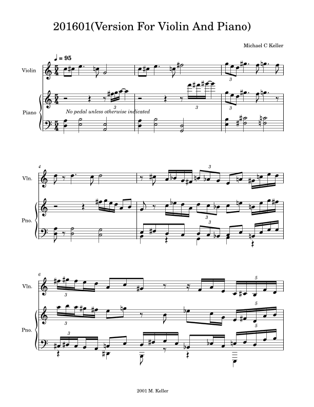 201601- Version For Violin And Piano