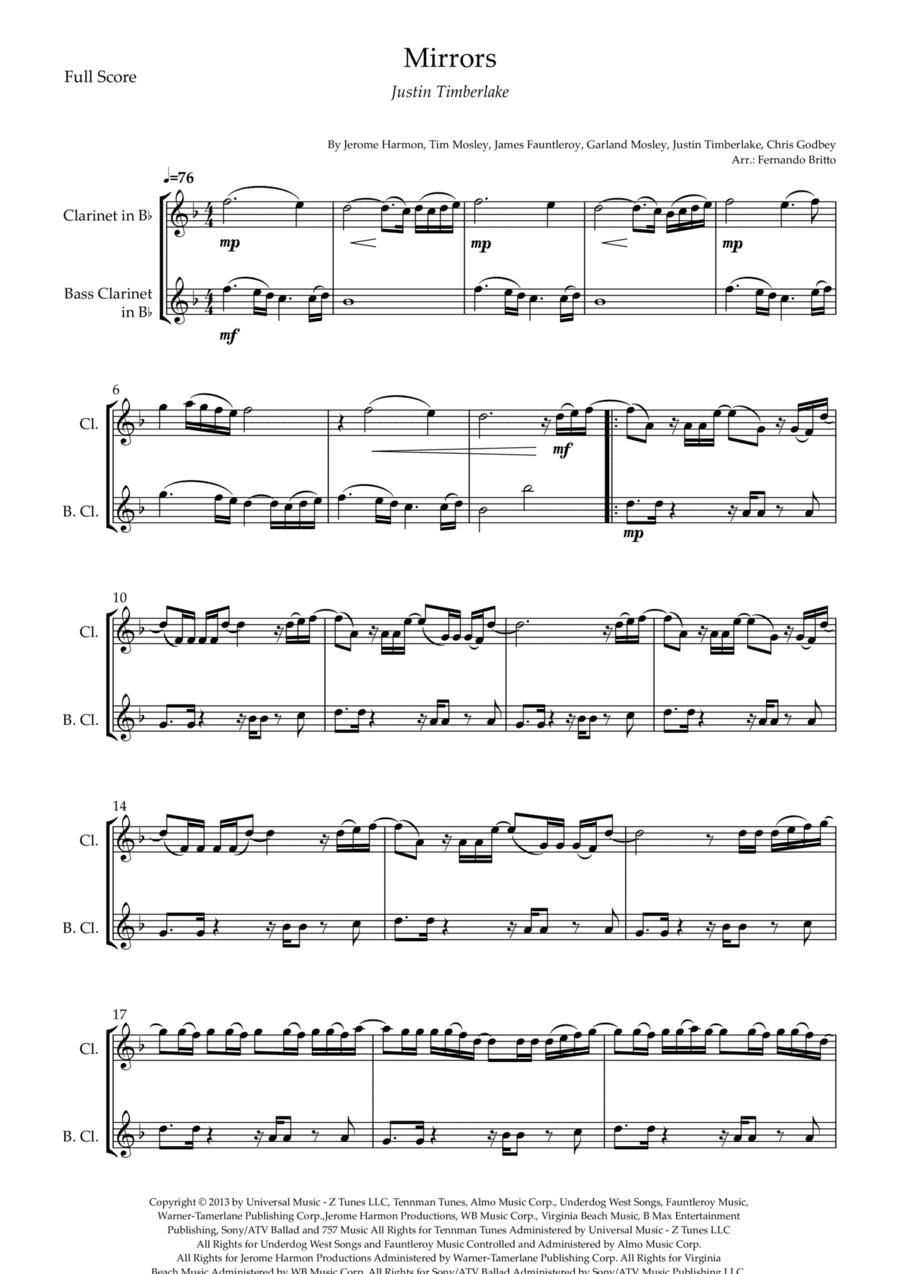 Mirrors (arr. Fernando Britto)