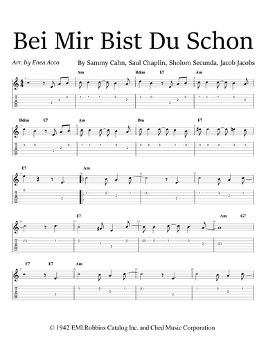 Bei Mir Bist Du Schon (means That You're Grand) (arr. Enea Acco)