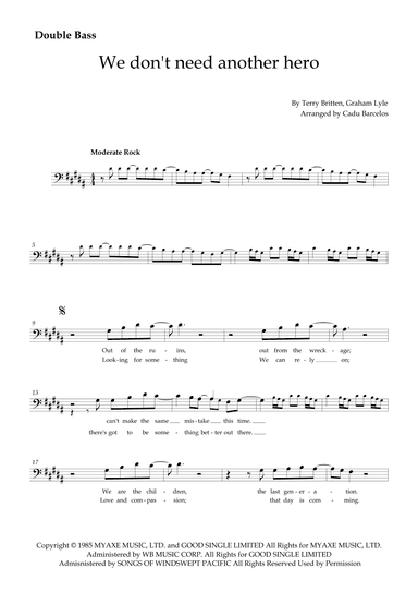 We Don't Need Another Hero (arr. Cadu Barcelos)