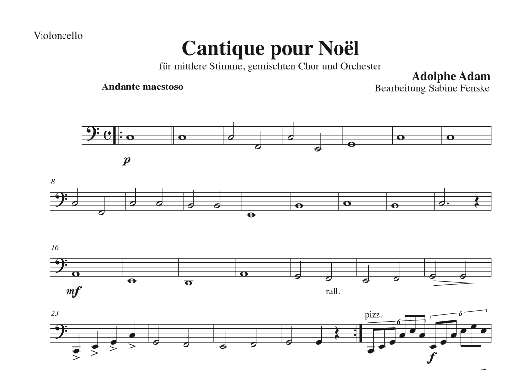 Cantique pour Noël (arr. Sabine Fenske)