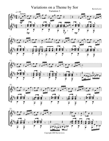Variations on a Theme by Sor (Flute and Guitar) - Var. 3