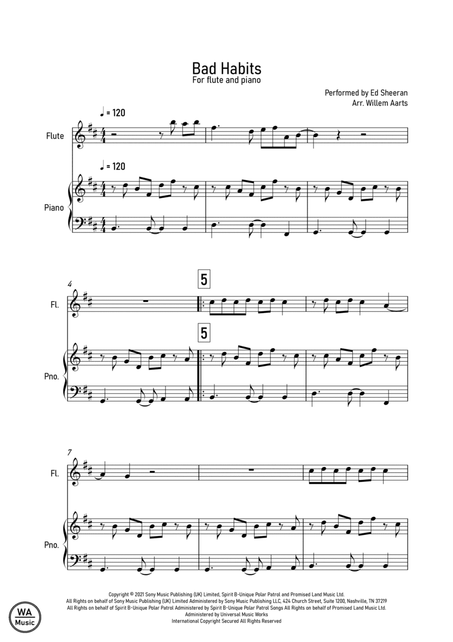 Bad Habits (arr. Willem Aarts)