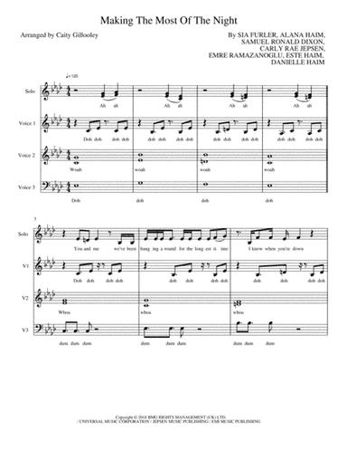 Making The Most Of The Night (arr. Caity Gillooley)