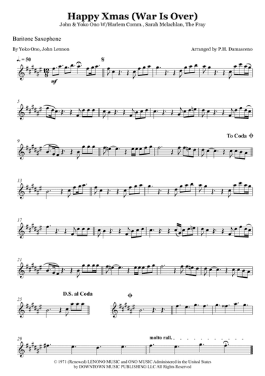 Happy Xmas (war Is Over) (arr. P.H. Damasceno)