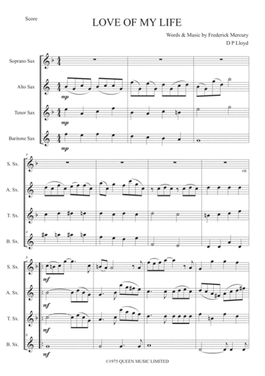Love Of My Life (arr. Darren Lloyd)