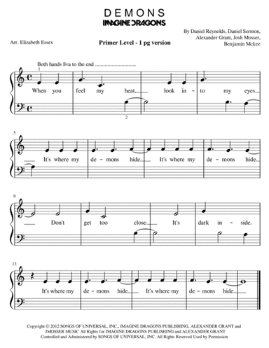 Demons (arr. Elizabeth Essex)