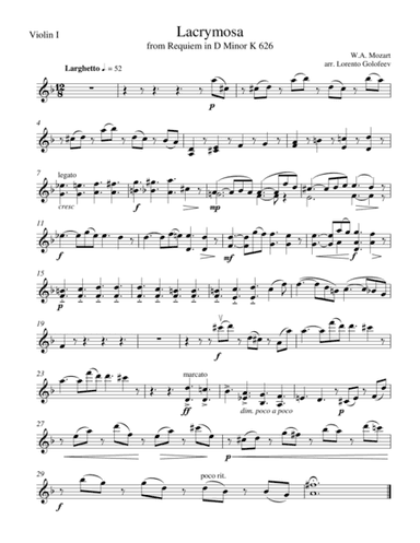 Lacrymosa from Requiem (arr. Lorento Golofeev)