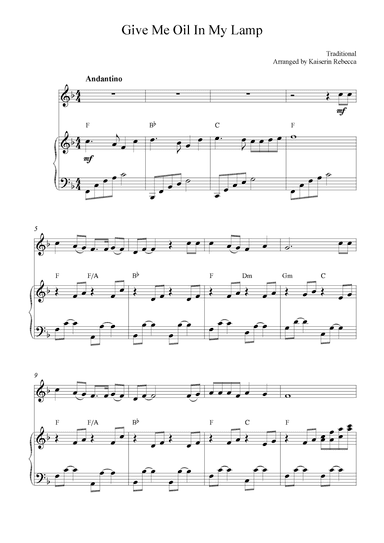 Give Me Oil in My Lamp (arr. Kaiserin Rebecca)