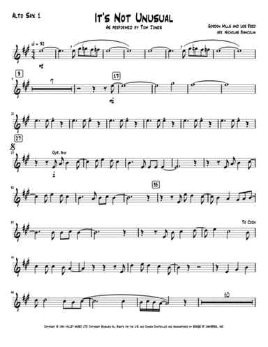It's Not Unusual (arr. Nicholas Biancolin)