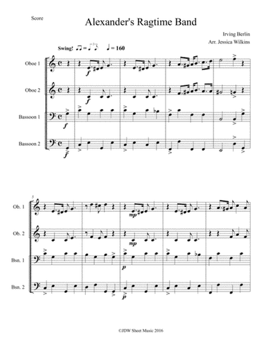 Alexander's Ragtime Band For Double Reed Quartet (arr. Jessica Wilkins)