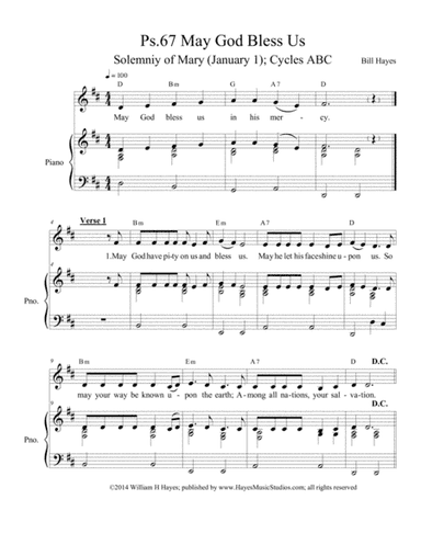 Psalm 67: May God Bless Us (piano/vocal)
