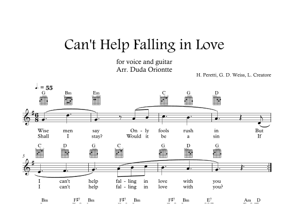 Can't Help Falling In Love (arr. Duda Oriontte)