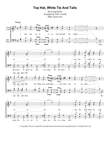 Top Hat, White Tie And Tails (arr. Chris Arnold)