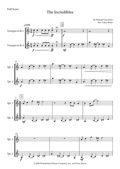 The Incredibles (main Theme) (arr. Fabio Britto)