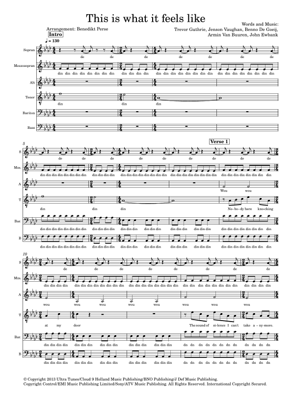 This Is What It Feels Like (arr. Benedikt Perse)