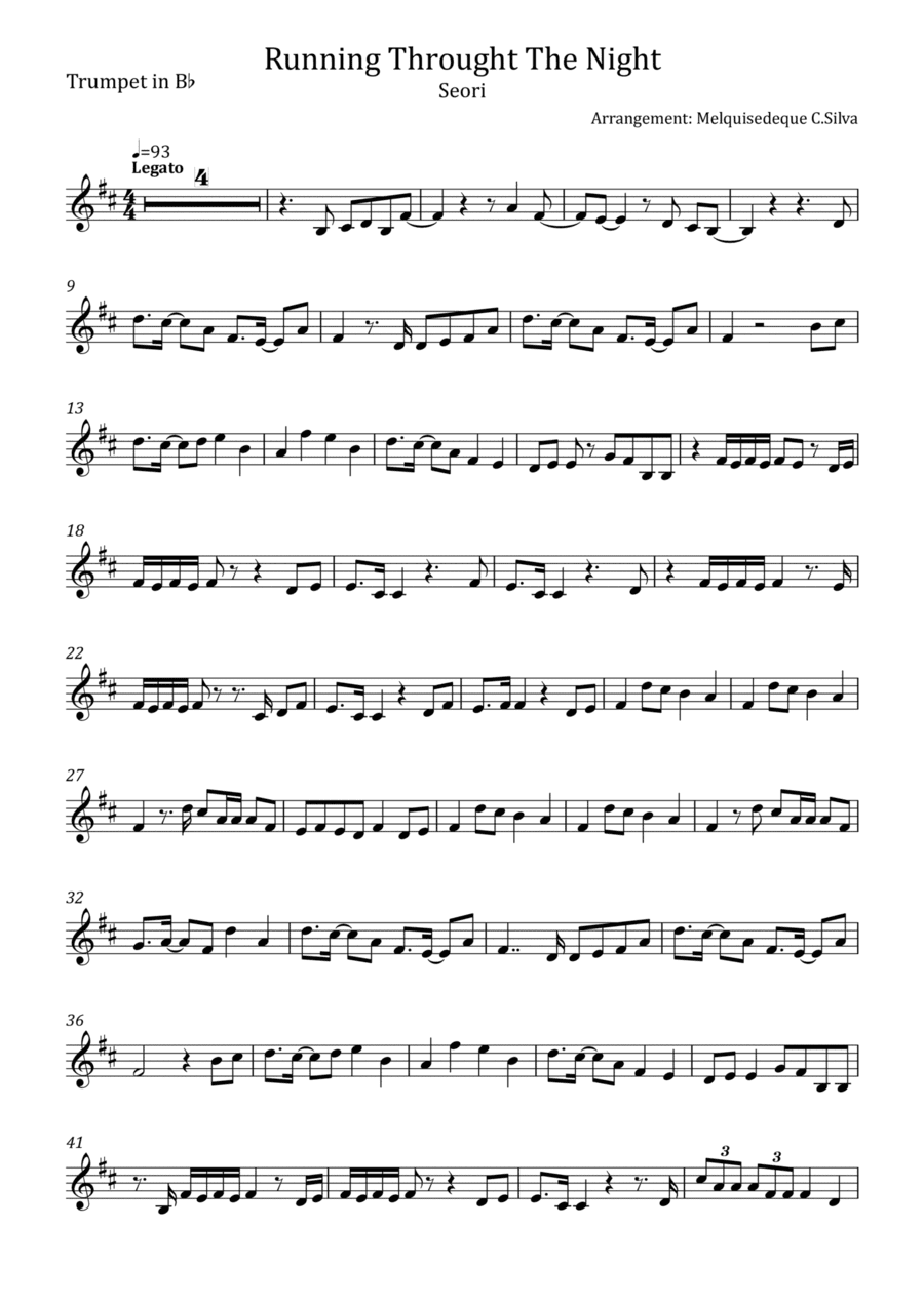 Running Through The Night (arr. Melquisedeque C.Silva)