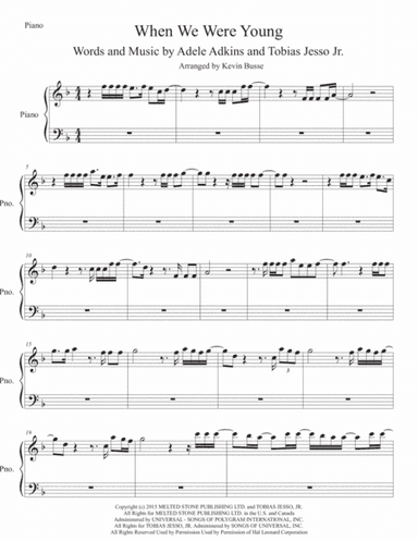 When We Were Young (arr. Kevin Busse)