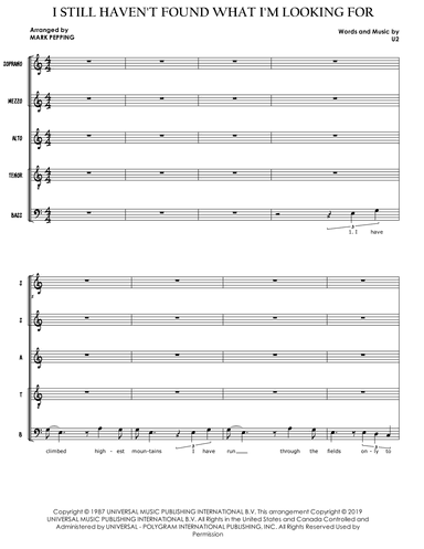 I Still Haven't Found What I'm Looking For (arr. Mark Pepping)