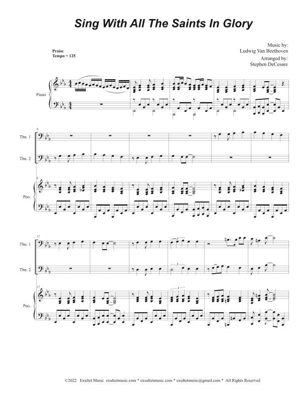 Sing With All The Saints In Glory (Trombone Duet) (arr. Stephen DeCesare)