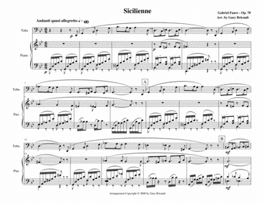 Sicilienne (Opus 78) (arr. Gary Bricault)