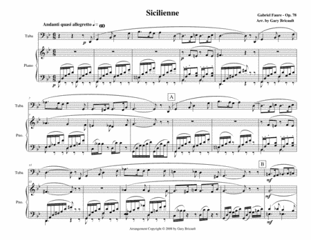 Sicilienne (Opus 78) (arr. Gary Bricault)