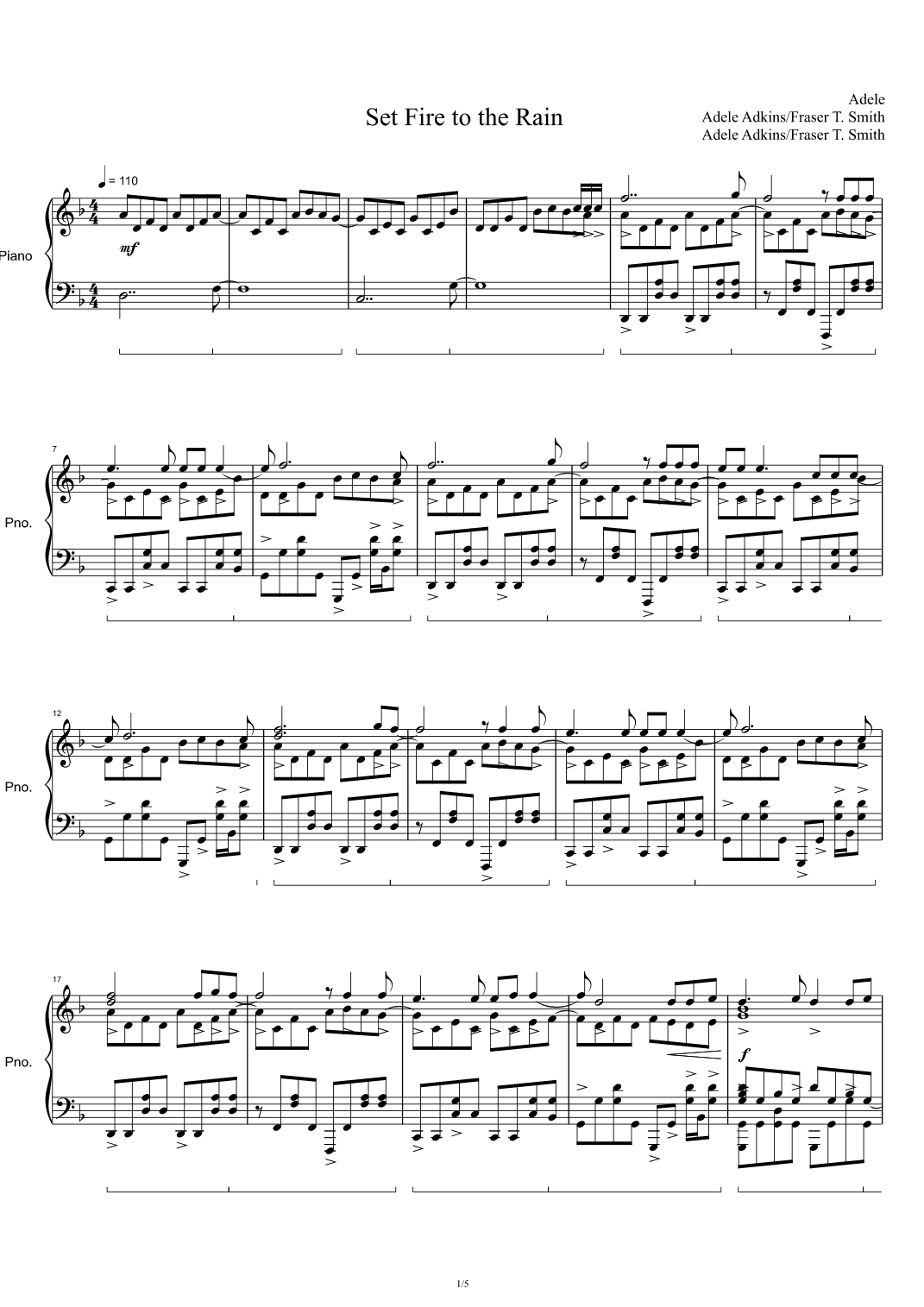 Set Fire To The Rain (arr. Adele Adkins)