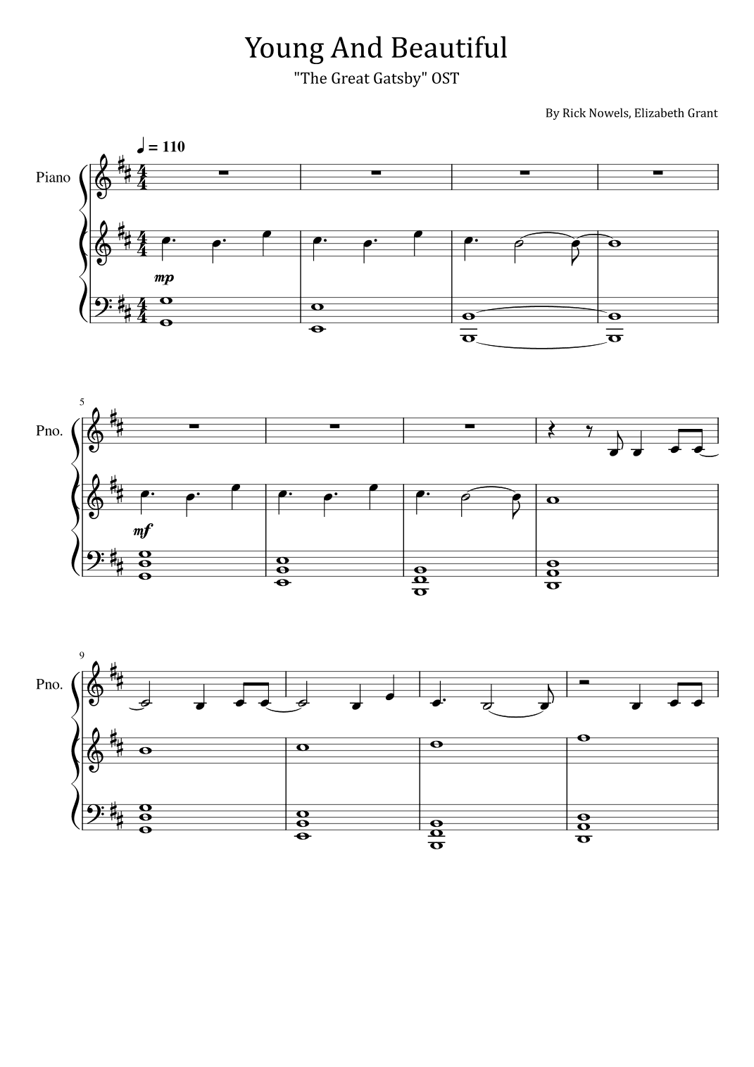 Young And Beautiful (arr. poon)