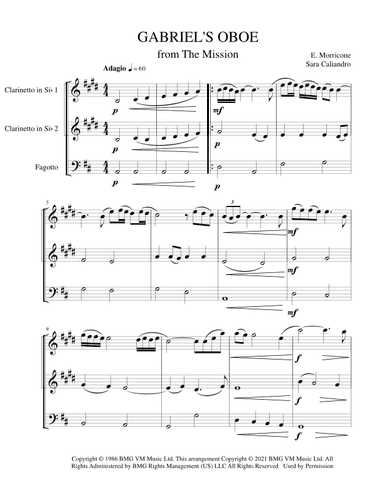 Gabriel's Oboe (arr. Sara Caliandro)
