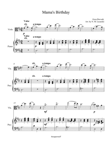 Mama's Birthday (arr. Nick Lacanski)