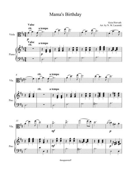 Mama's Birthday (arr. Nick Lacanski)