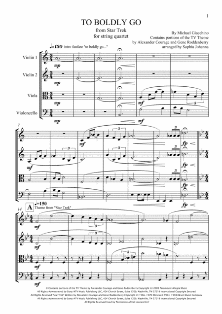 To Boldly Go  from STAR TREK (arr. Sophia Johanna)