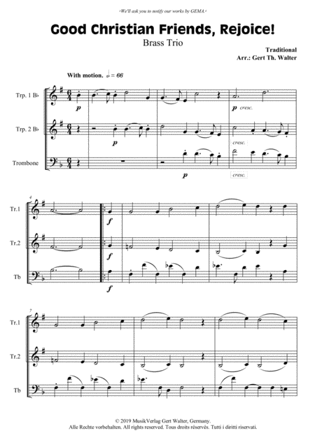 Good Christian Friends, Rejoice! (arr. Gert Th. Walter)