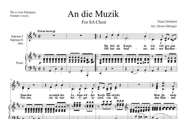 An die Muzik (arr. Alvaro Metzger)