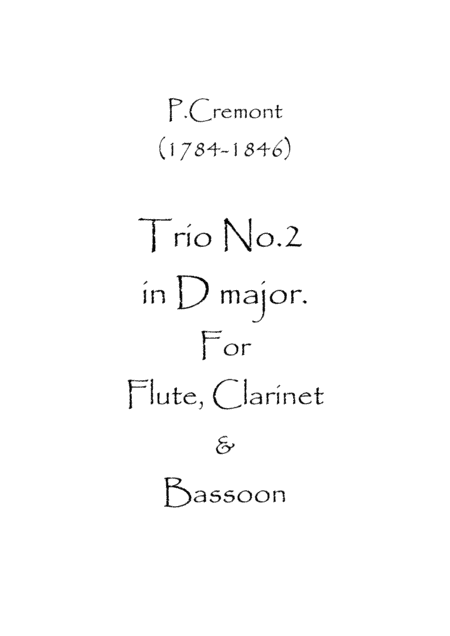 Trio No.2 in D major Op.13 (arr. Spence Bundy)