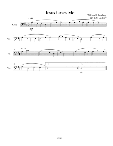 Jesus Loves Me (cello solo) (arr. B. C. Dockery)
