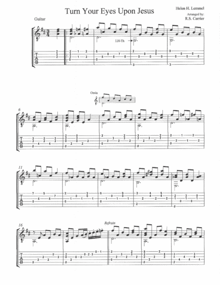 "Turn Your Eyes Upon Jesus" (arr. R.S. Carrier)