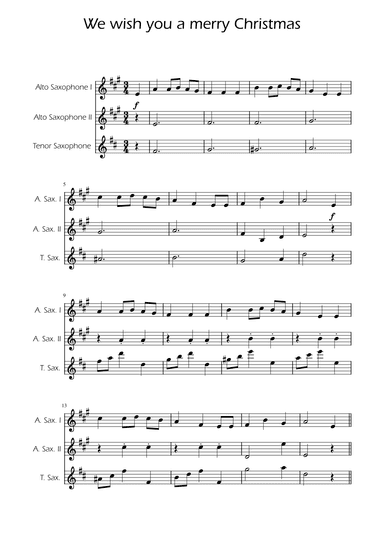 We Wish You a Merry Christmas - Sax Trio (arr. Ygor Nunes)
