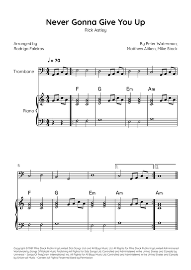 Never Gonna Give You Up (arr. Rodrigo Faleiros)
