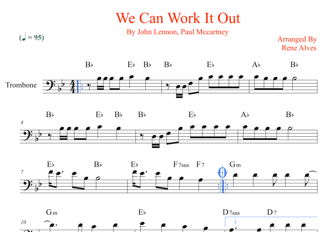 We Can Work It Out (arr. Rene Alves)